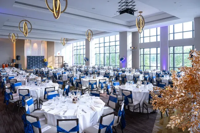 The prepared ballroom before the ASE 2026 evening reception