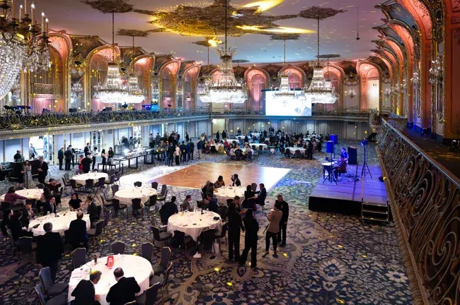A wide view of the ballroom at the DDW 2026 SSAT Foundation reception