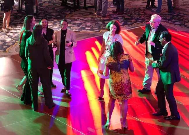 Guests enjoying the dance floor at the DDW 2026 SSAT Foundation reception