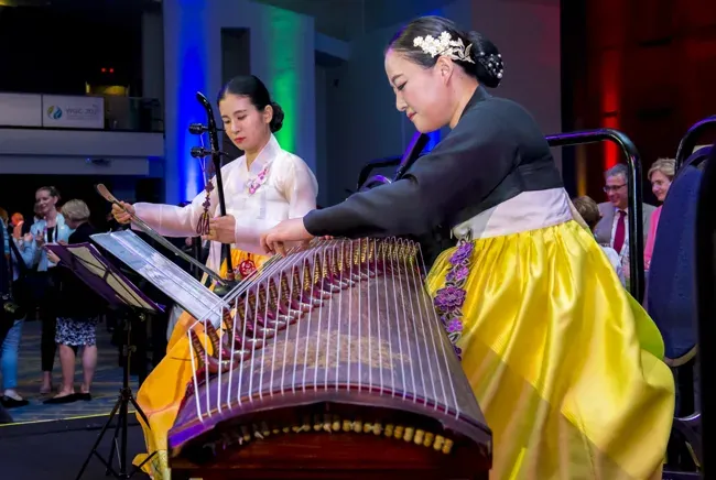 Traditional drum performance at a World Gas Conference reception