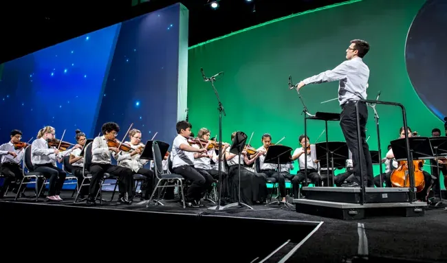 Orchestra performing at a World Gas Conference reception