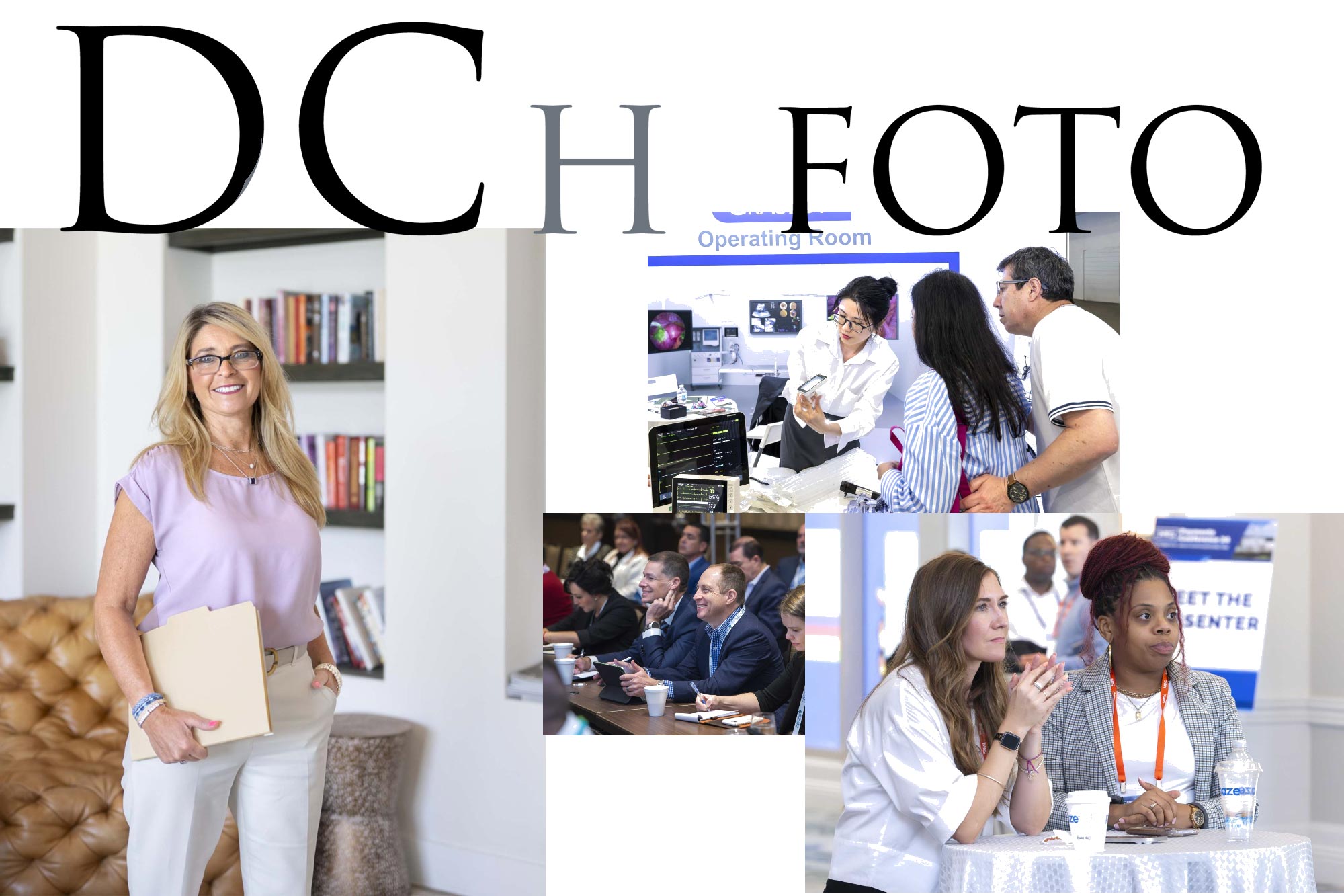 Professional photographer covering a corporate association event